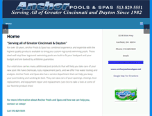 Tablet Screenshot of anchorpoolsandspas.net